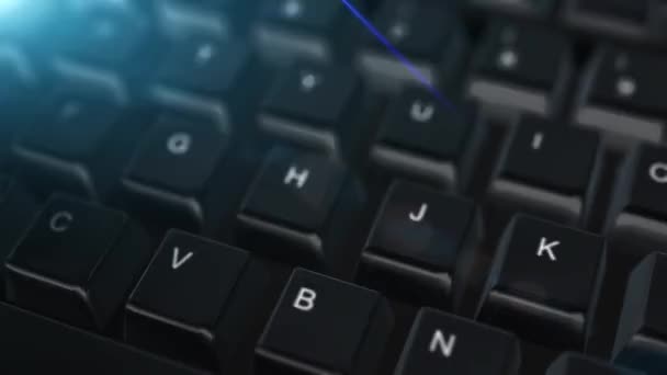 Анімація крупним планом клавіатура комп'ютера, резервну копію кнопкою — стокове відео