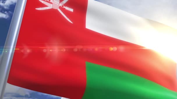 Sventolando bandiera dell'Oman Animation — Video Stock