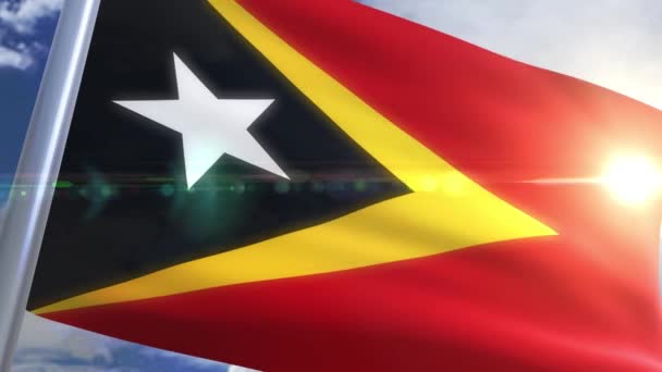 Waving flag of East Timor Animation — Stock Video