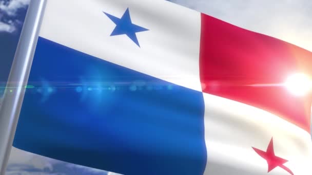 Bandera ondeante de Panama Animation — Vídeos de Stock