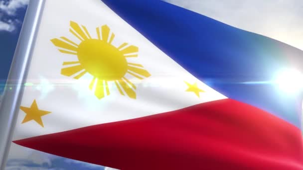 Viftande flagga Filippinerna Animation — Stockvideo