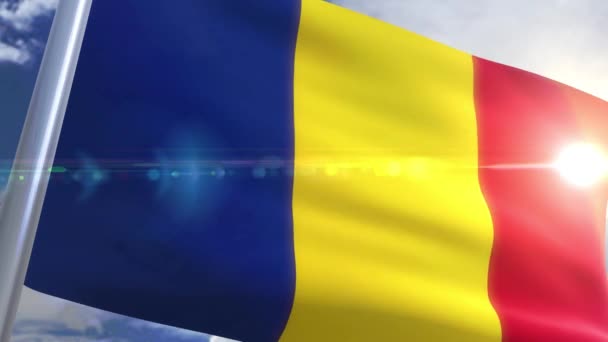 Viftande flagga Rumänien Animation — Stockvideo