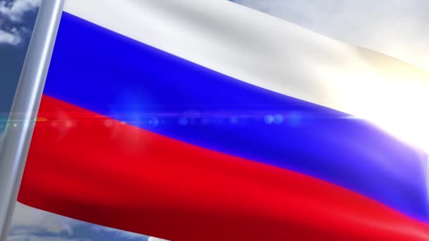 Rusya animasyon bayrağı sallayarak — Stok video