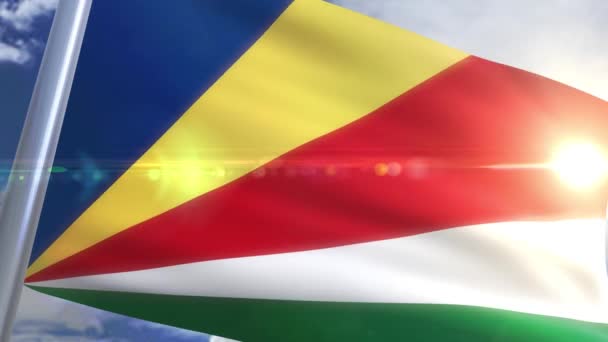 Waving flag of Seychelles Animation — Stock Video