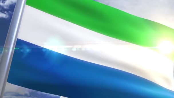 Sventolando bandiera della Sierra Leone Animazione — Video Stock