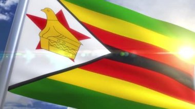 Zimbabve animasyon bayrağı sallayarak