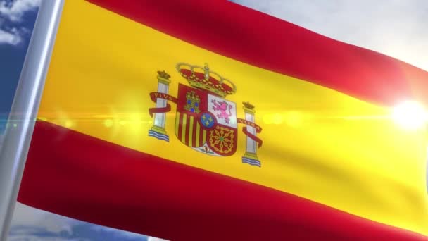 Viftande flagga Spanien Animation — Stockvideo