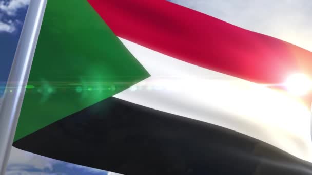 Bandiera sventolante del Sudan Animazione — Video Stock