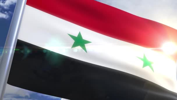 Viftande flagga Syrien Animation — Stockvideo