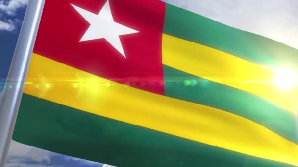 Viftande flagga Togo Animation — Stockvideo