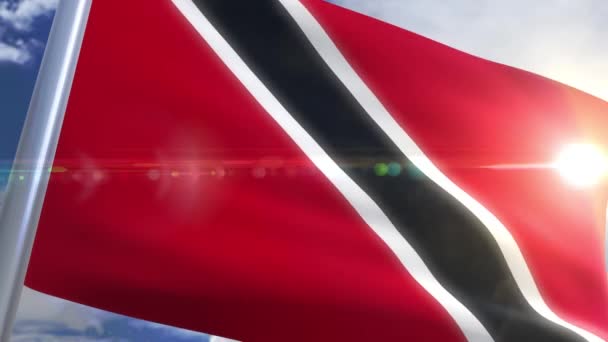 Trinidad ve Tobago animasyon bayrağı sallayarak — Stok video