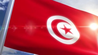 Tunus animasyon bayrağı sallayarak