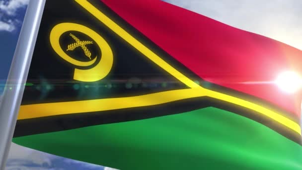 Vlající vlajka Vanuatu animace — Stock video