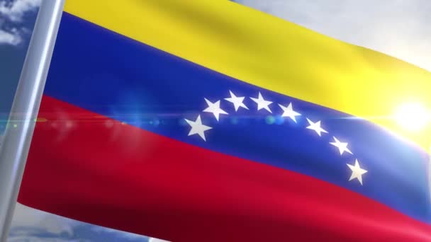 Bandiera sventolante del Venezuela Animazione — Video Stock