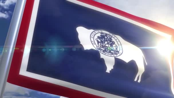 Drapeau de l'état du Wyoming USA — Video