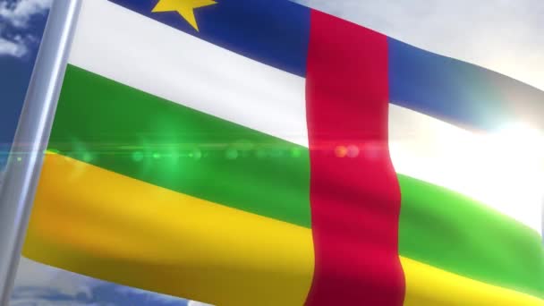 Sventolando bandiera della Repubblica Centrafricana Animazione — Video Stock