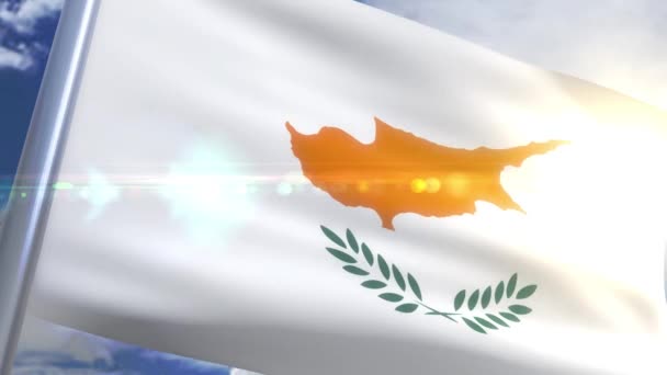 Waving flag of Cyprus Animation — Stock Video