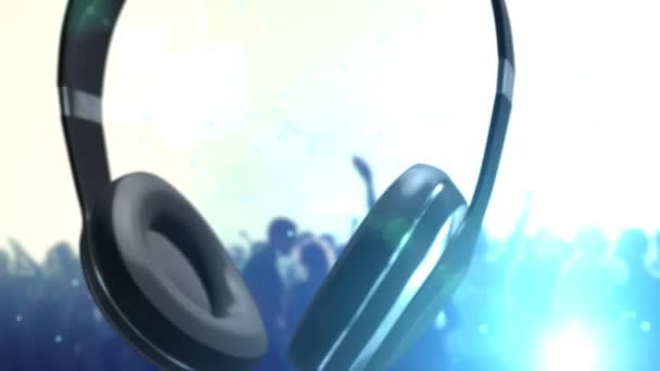 Casque rotatif avec fond de concert bleu 