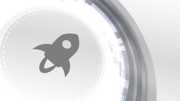 Зоряні Ліхтарі Криптовалюта Значок Анімація Білі Цифрові Елементи Технології Фонове — стокове відео
