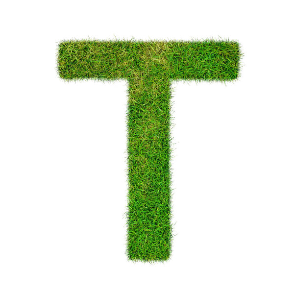 Letter T made of grass - aklphabet green environment
