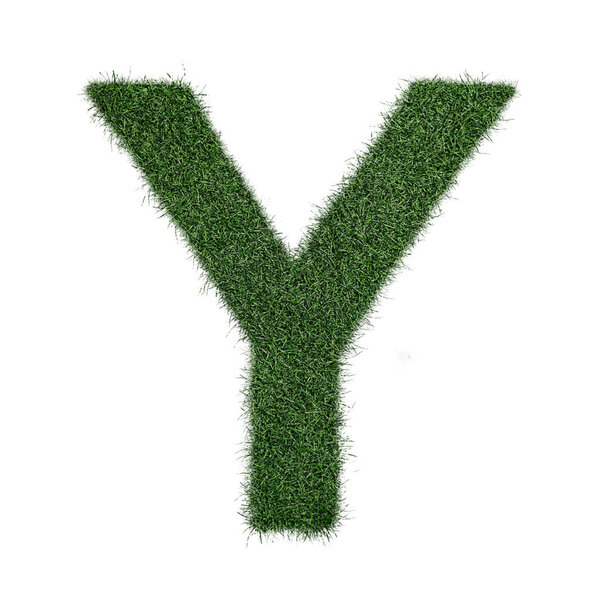 Letter Y made of grass - aklphabet green environment nature