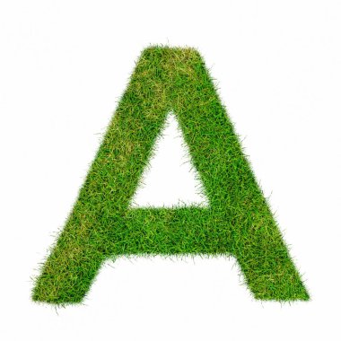 Mektup A çim yapılmış - aklphabet yeşil çevre doğa