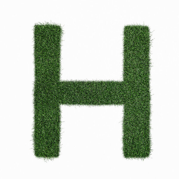 Letter H made of grass - aklphabet green environment nature