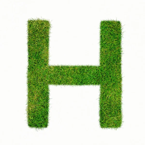 Letter H made of grass - aklphabet green environment nature — Stock Photo, Image