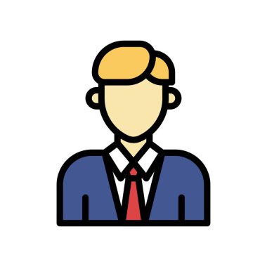 Yönetimle ilgili erkek ya da erkek ofis elbisesi ve düzenlenebilir felçli kravat vektörü