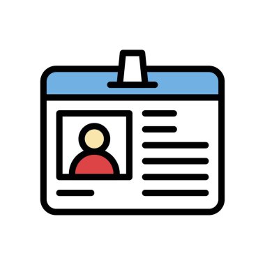 düzenlenebilir vuruşlu giriş kartı vektöründeki yönetimsel giriş kartı veya karakter