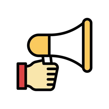 Yönetimsel bağlantılı megafon veya düzenlenebilir felçli el vektöründe boğa boynuzu