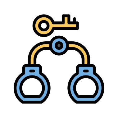 Düzenlenebilir felçli anahtar vektörle idari kelepçeyi aç