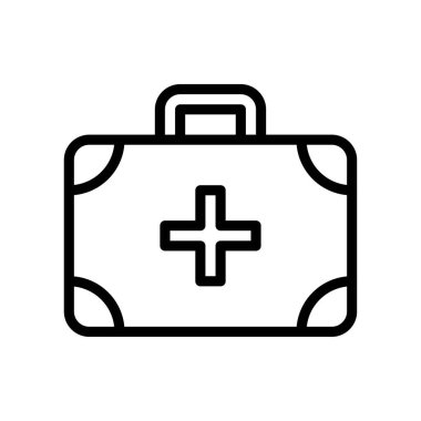 yönetimle ilgili tıbbi ya da ilk yardım kiti artı işaret vektörü doğrusal biçiminde