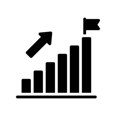 Katı tasarımda ok ve bayrak vektörü ile idari grafik artışı