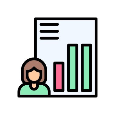 Seçimle ilgili kızlarda grafik artışı ve düzenlenebilir felçli grafik kağıt vektörü