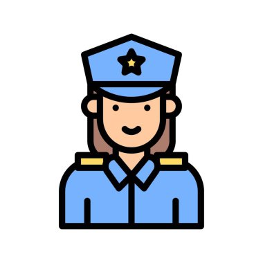 Seçimlerle ilgili polis memuru ya da üniformalı kız ve düzenlenebilir felçli vektör