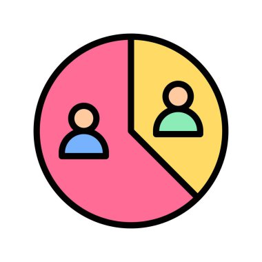 Düzenlenebilir vuruş ile oylama vektörü için daire grafiği olan seçimle ilgili karakterler