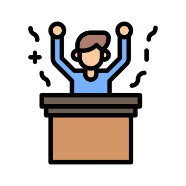 Seçimle ilgili karakter veya çocuk, seçimleri düzenlenebilir vuruş ile konuşma tablosu vektörüyle kazandı