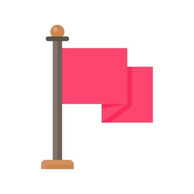 Düz biçimli ayakta vektör taşıyan seçimle ilgili yüksek mahkeme veya banka bayrağı