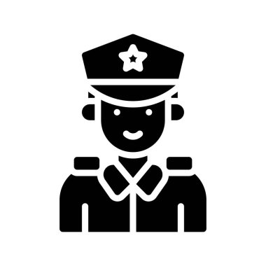 Seçimlerle ilgili polis çocuğu ya da üniforması ve katı tasarımı olan bir adam.,