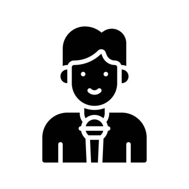 Seçimle ilgili çocuk veya karakter konuşması sağlam tasarımda mikrofon vektörüyle oy kullanma için,