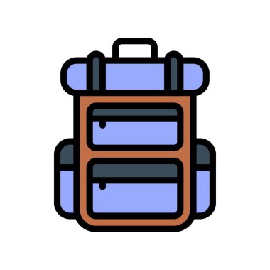 Boş zaman ilgili Laubagaj çantası veya düzenlenebilir felçli kamp torbası vektörü