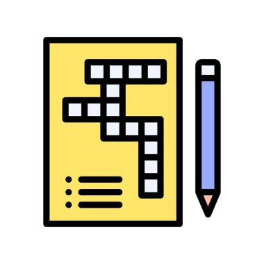 Düzenlenebilir vuruşlu sayfa ve kalem vektörlü boş zaman kutusu oyunu