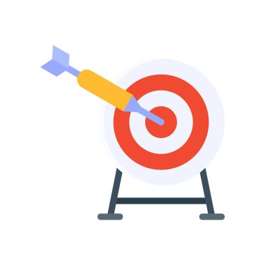 Okla ilgili boş zaman tahtası ve düz stil vektörü