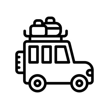 Boş zaman ilgili minibüs veya laugage ya da torba vektörü doğrusal biçimli cip