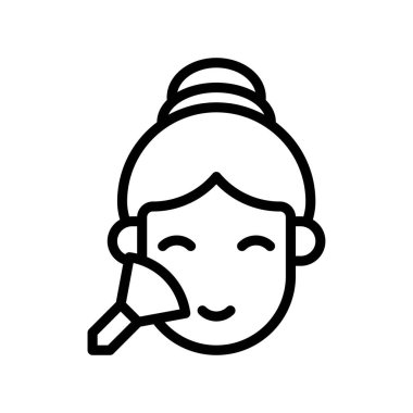 Boş zaman bağlantılı güzellik kızı ya da çizgi biçiminde makyaj fırçası vektörü olan karakter