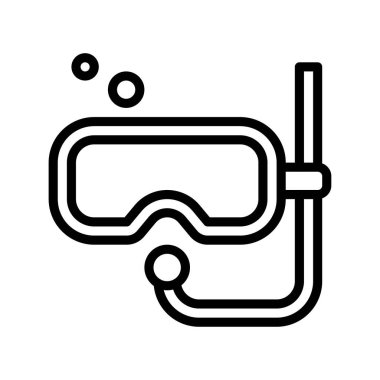 Boş zaman su bardakları ve nefes alma borusu vektörü çizgisel olarak