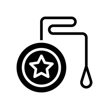 Katı dizaynda yıldız ve ip vektörü ile boş zaman ilişkili yoyo