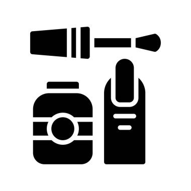 Katı tasarım içinde parmak ve tırnak vektörüyle boş zaman tırnak cilası