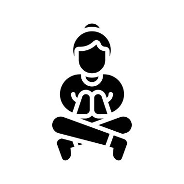 Boş zaman ilişkisi olan kız ya da karakter katı tasarımda yoga egzersiz vektörü